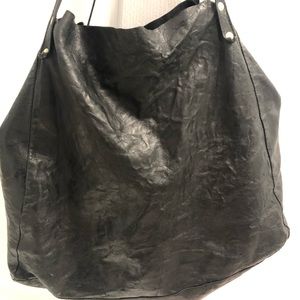 American Apparel 100% leather carryall black